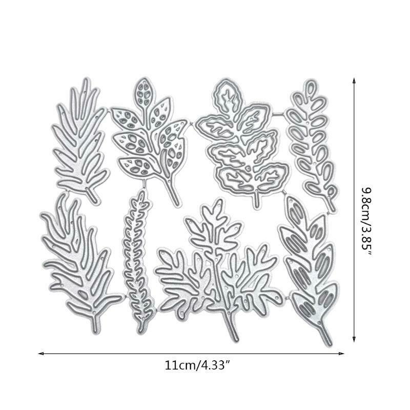 8Pcs Leaf Plants Grass Metal Cutting Die Stencil DIY Scrapboo Embossing Template