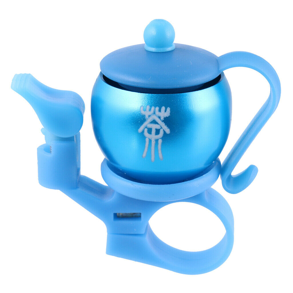 Aluminum Alloy Teapot Shaped Bicycle Bike Handlebar Bell Blue