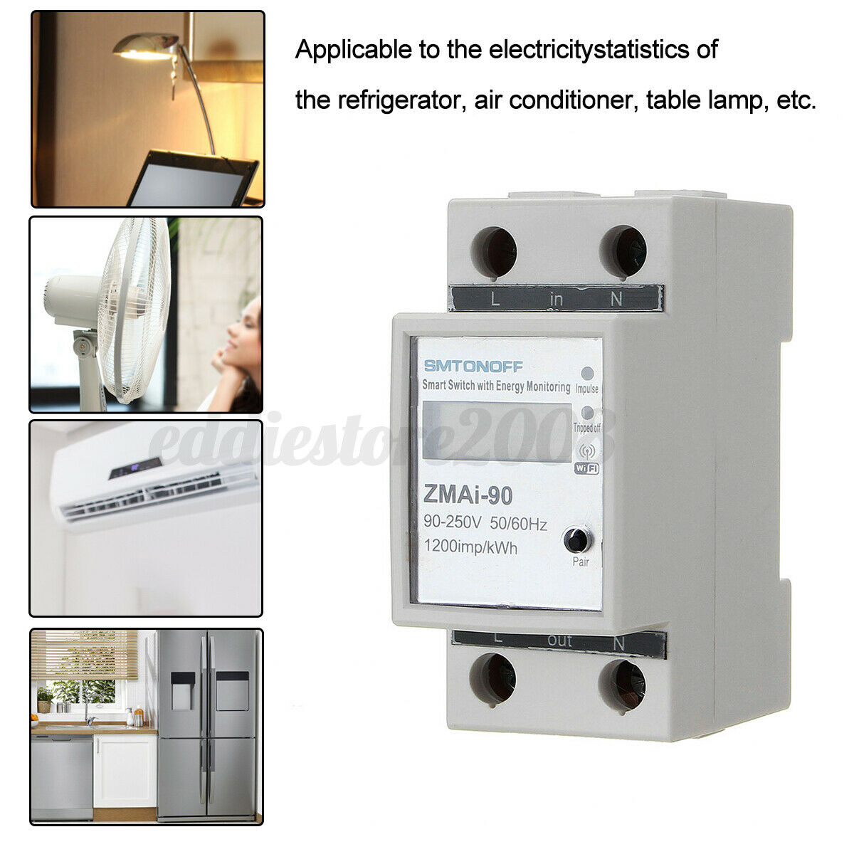 Electric KWh Smart Meter Single-phase Rail Meter Wifi Remote Contro