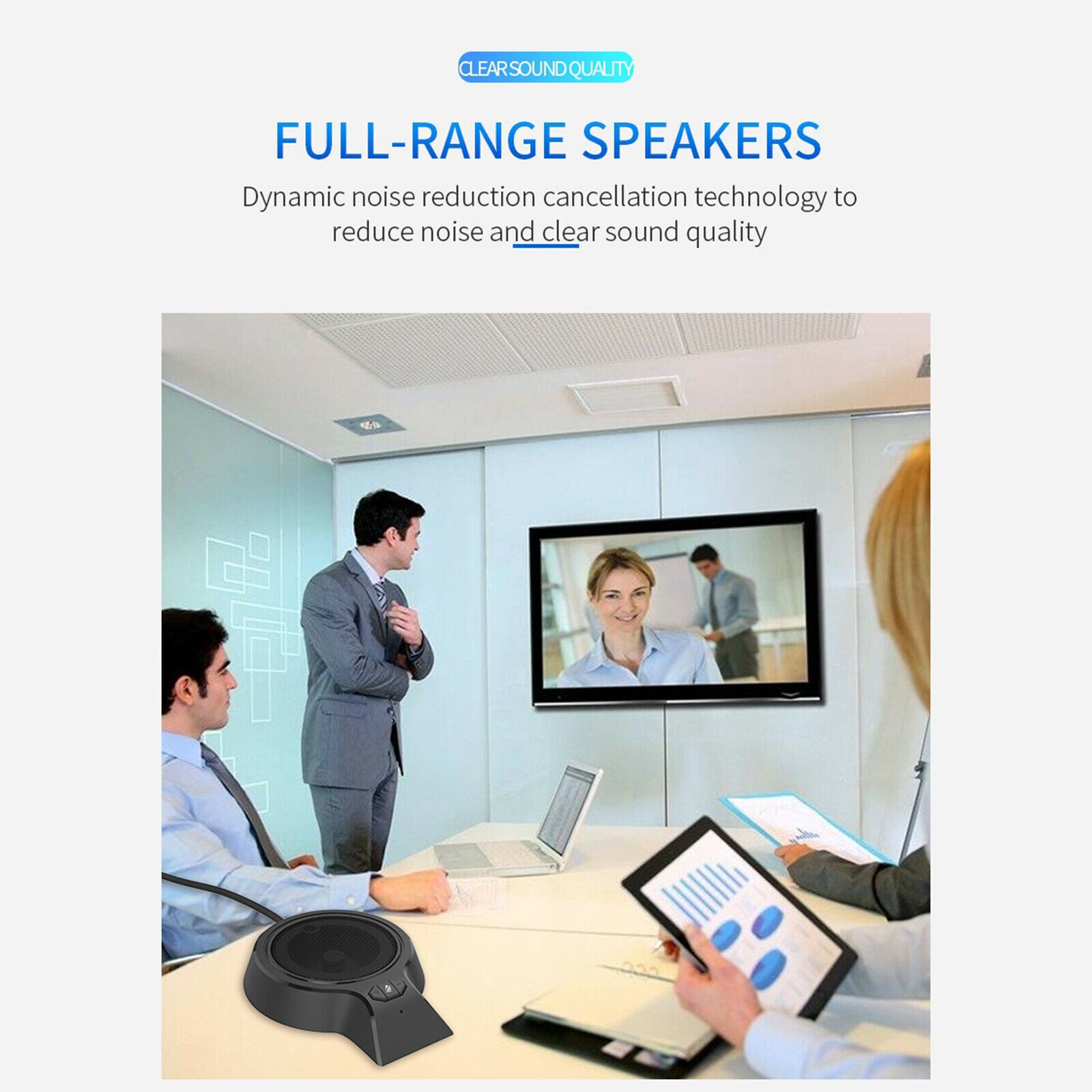 Black USB Conference Computer PC Microphone Mic   Video Meeting