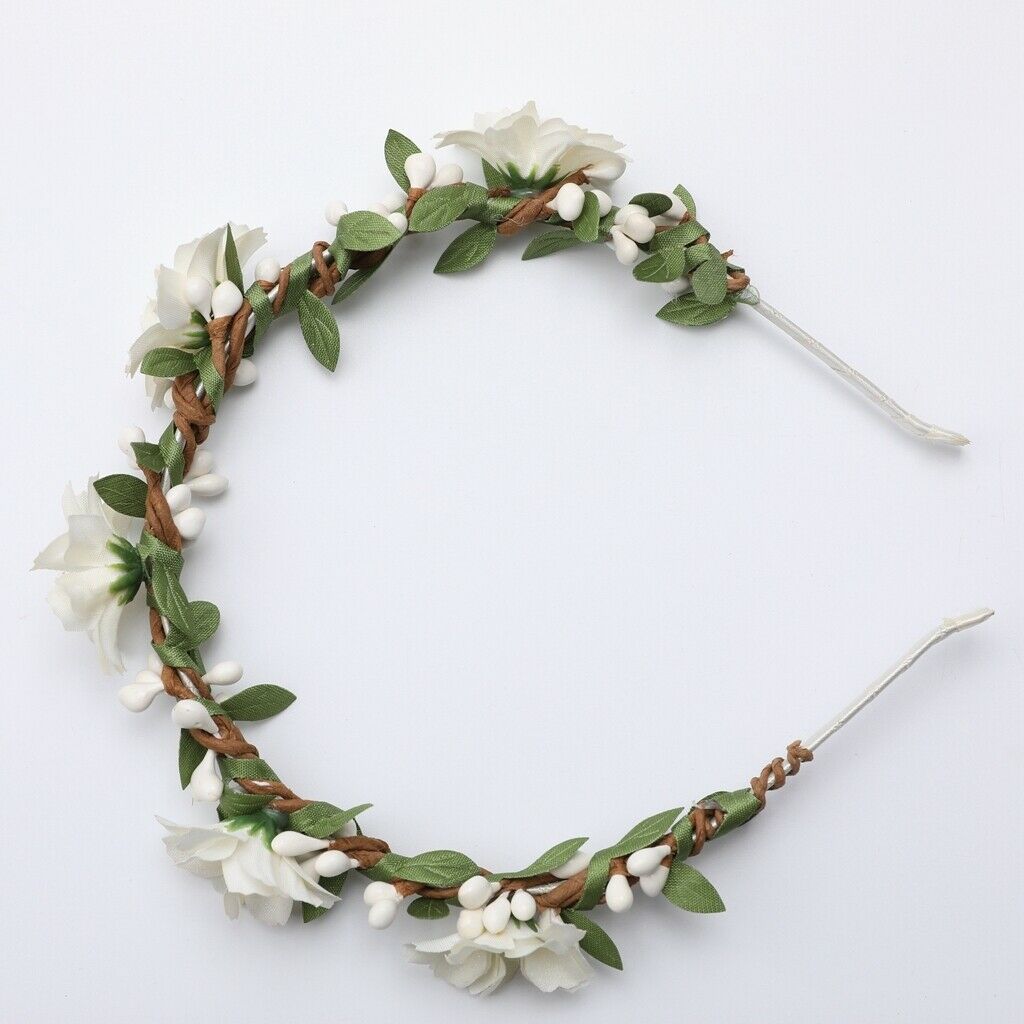 Flower berry Hairwear Headband bridal wedding floral hairhoop  beige
