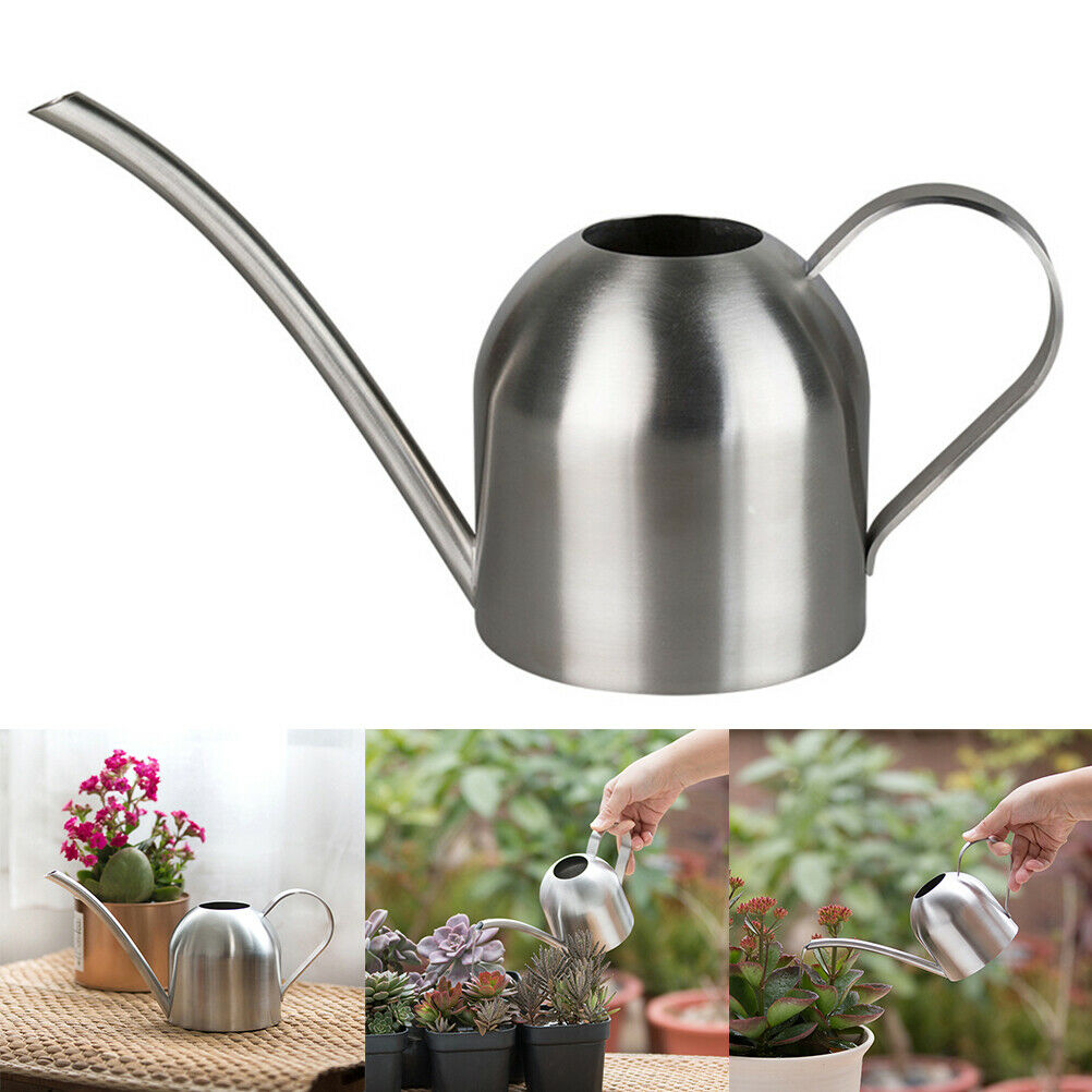 Indoor Outdoor Decorative Metal Watering Can 500ml Stainless Steel Garden Tool