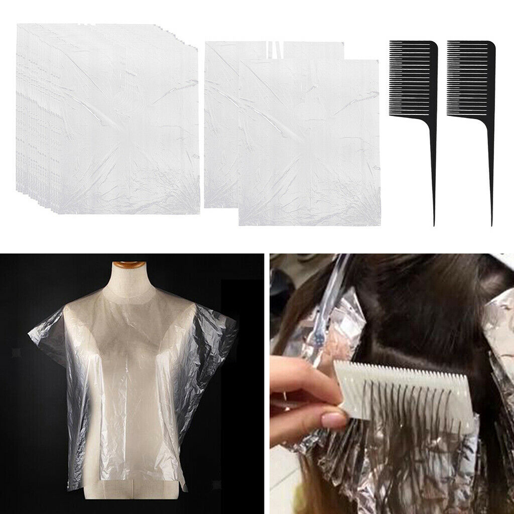 Lot 50x Disposable Hair Cutting Capes Salon Barber Apron w/ Hair Combs Gifts