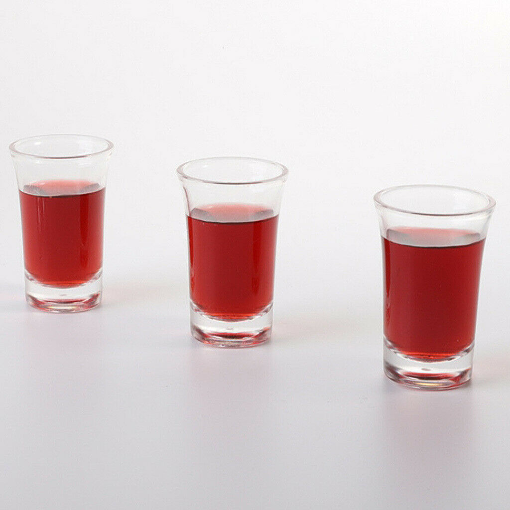 6 Pcs Clear Acrylic Heavy Base Shot Glasses Cups, Not Easily Broken, 35ml