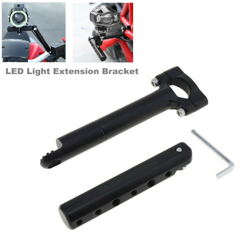Foldable Aluminium Motorcycle Bikes Handlebar LED Light Extension Bracket Stand