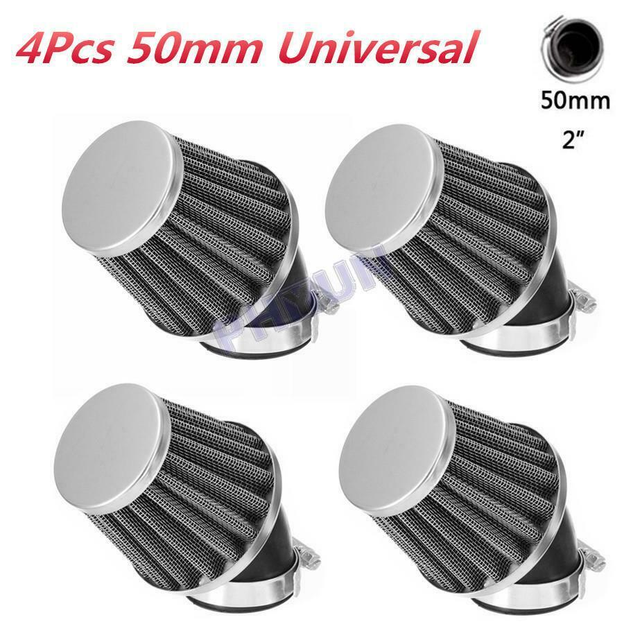 4x Motorcycle Scooter ATV 50mm 45Â° Air Intake Filter Pod 50-140cc Universal