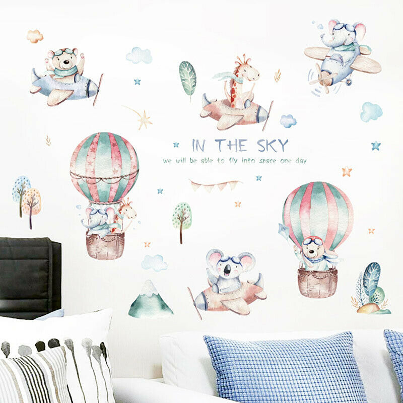 Animal Wall Stickers For Kids Room Nursery Vinyl Wall Decals Murals Home .l8