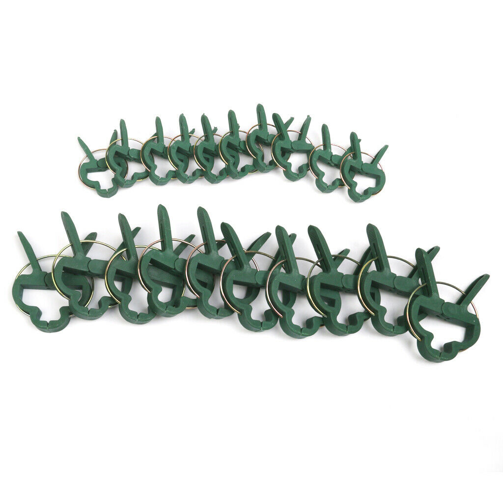 60x Reusable Spring Loaded Sprung Plastic Plant Clips Garden Ties Easy Use