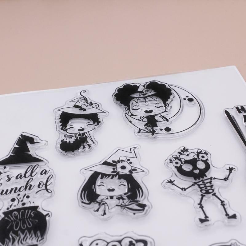 Clear Stamp Craft Making Embossing Mould for DIY Halloween Witch Card