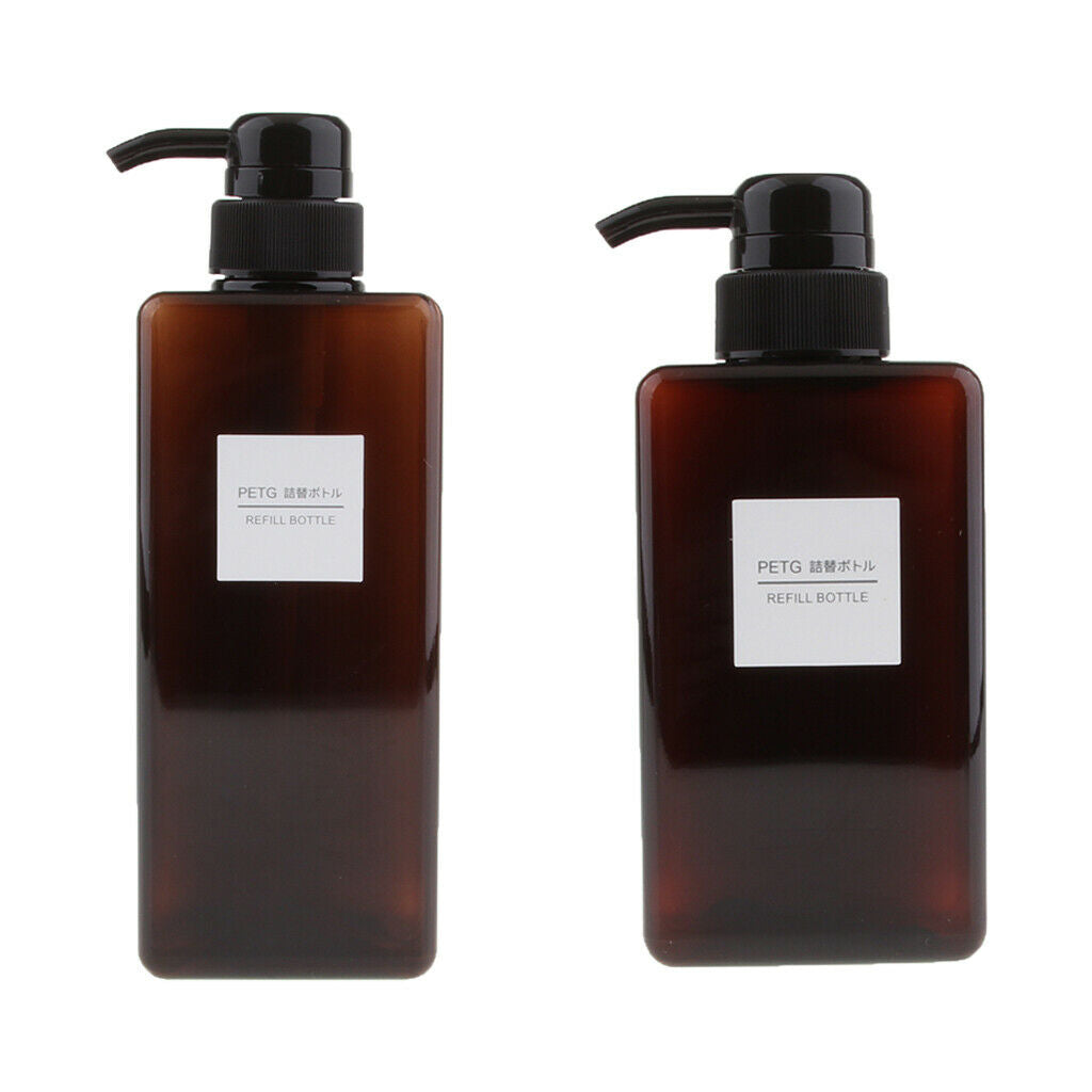 2Pieces Foaming Soap Dispenser Cosmetic Containers Bottle Brown 650&450ml