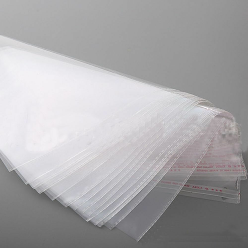 100 Pcs 8cmx12cm Self Adhesive Plastic Bag Clear Jewelry Packaging 3.1"x4.7"