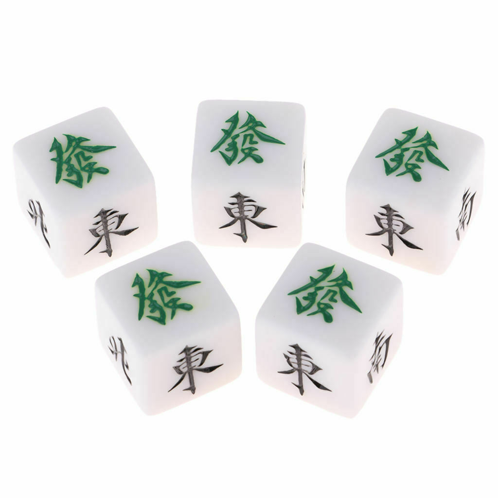5 Pieces Traditional Board Game Casino Mahjong Dices Set Travel Board Games