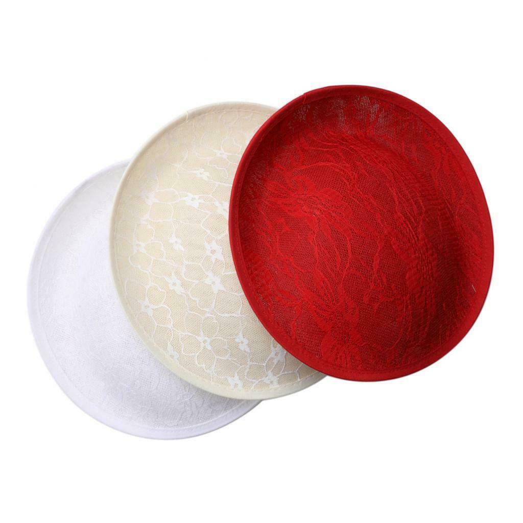 3 Pieces Womens Round Lace Hat Fascinator Hat Base DIY Hat Making Material