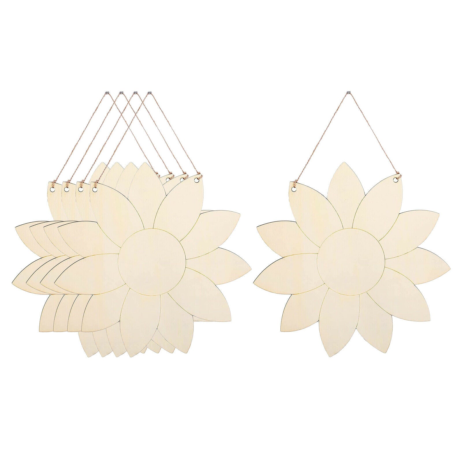 5 Pack Wooden Chip Slice Hanging Wood Pendant Decoration Wedding Window