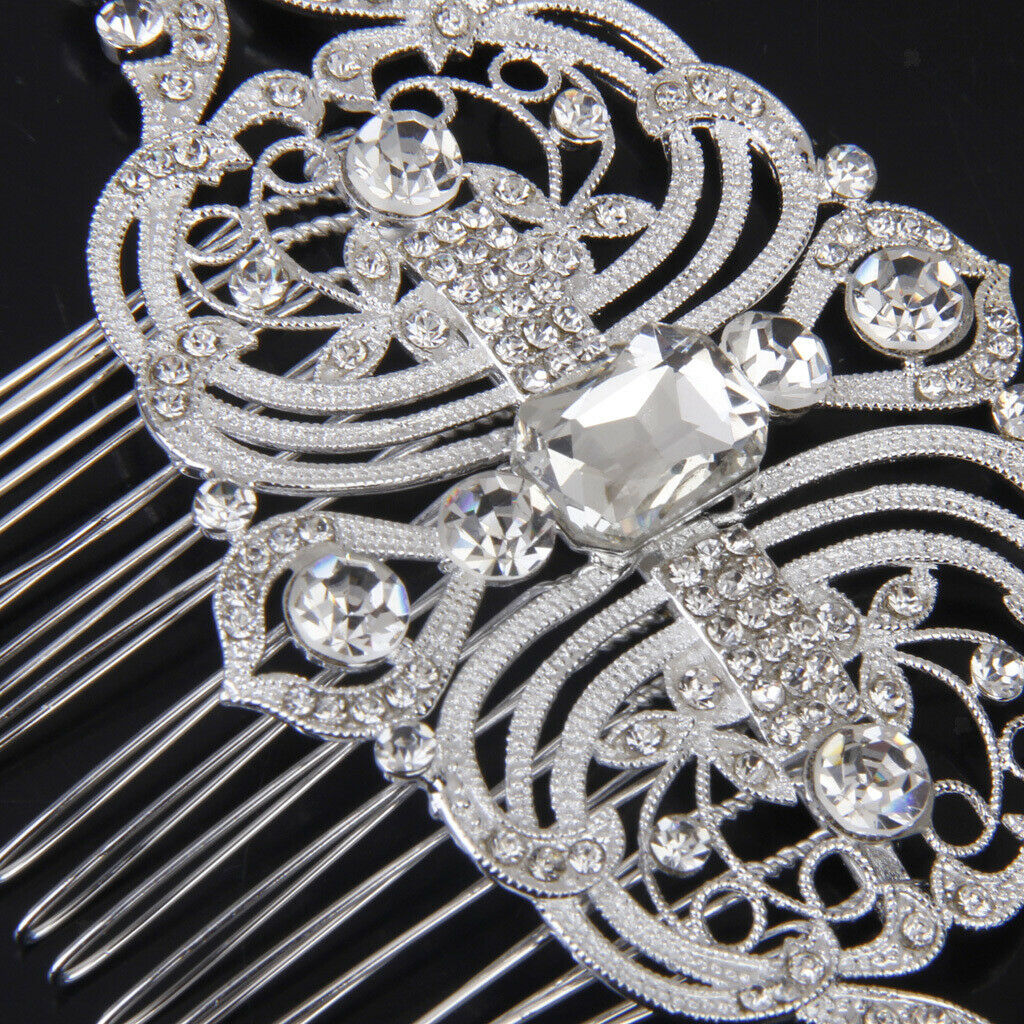 Copper Hair Comb Bridal Wedding Rhinestone Hair Accessories