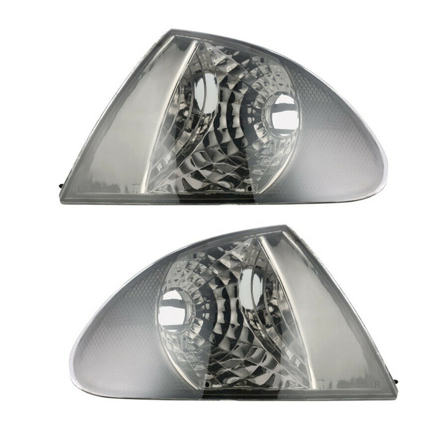 Pair For BMW 3 Series E46 1999 2000 2001 Smoke Turn Signal Corner Light Housing