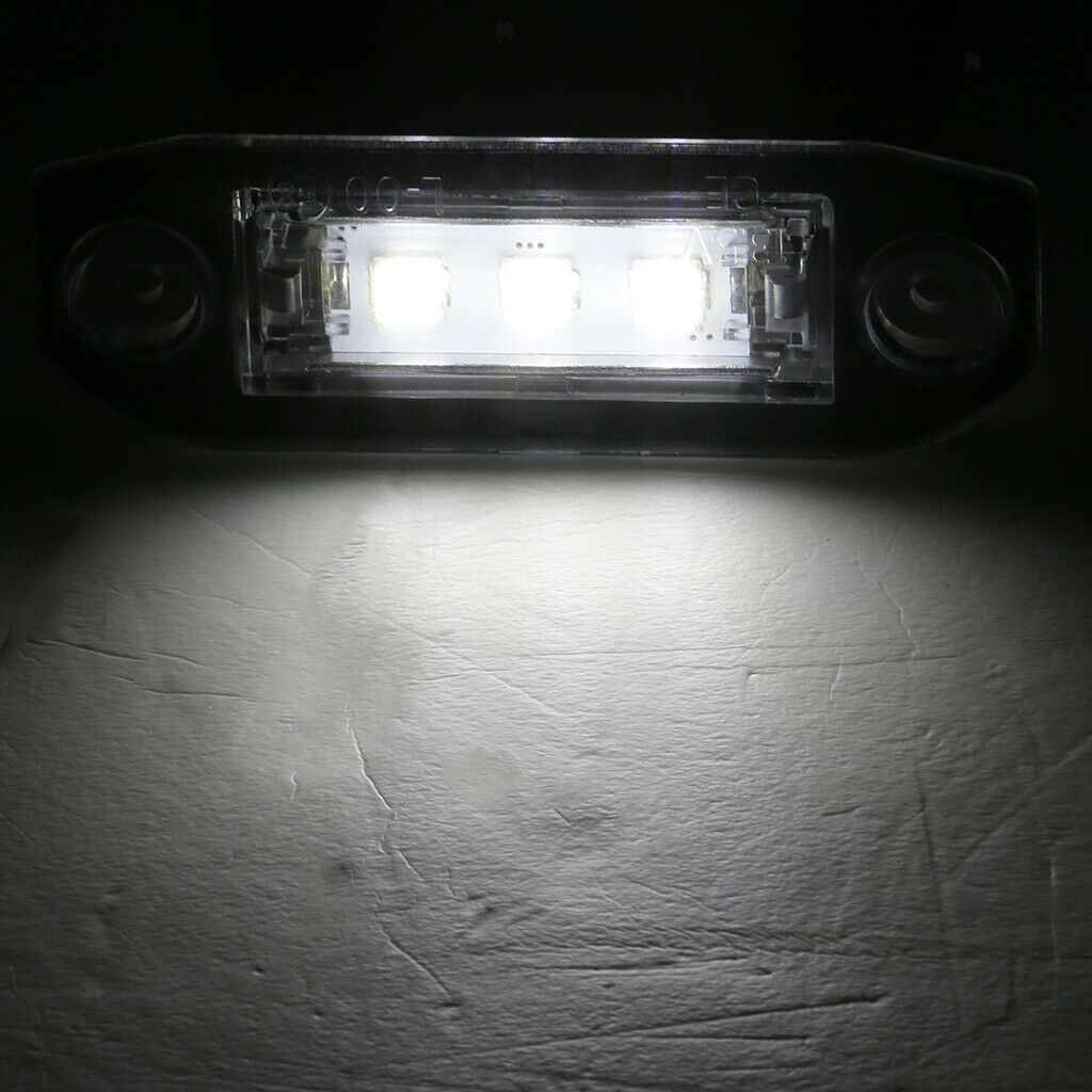 2 Piece 3 LED White Number License Plate Light Lamp For Volvo S40 S60 S80