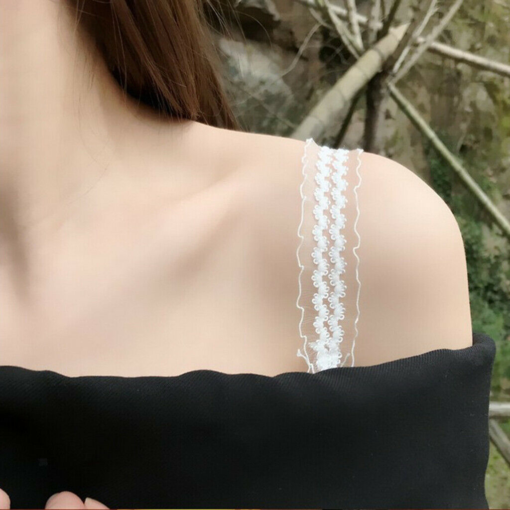 3 Pairs Womens Elastic Lace Bra Straps Non-slip Shoulder Strap Replacement