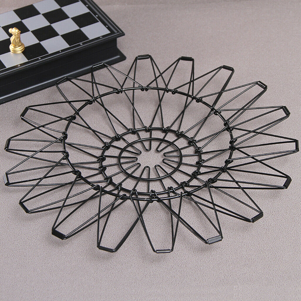 Iron Black Folding Storage Basket Snack Multi-shaped Durable Retractable