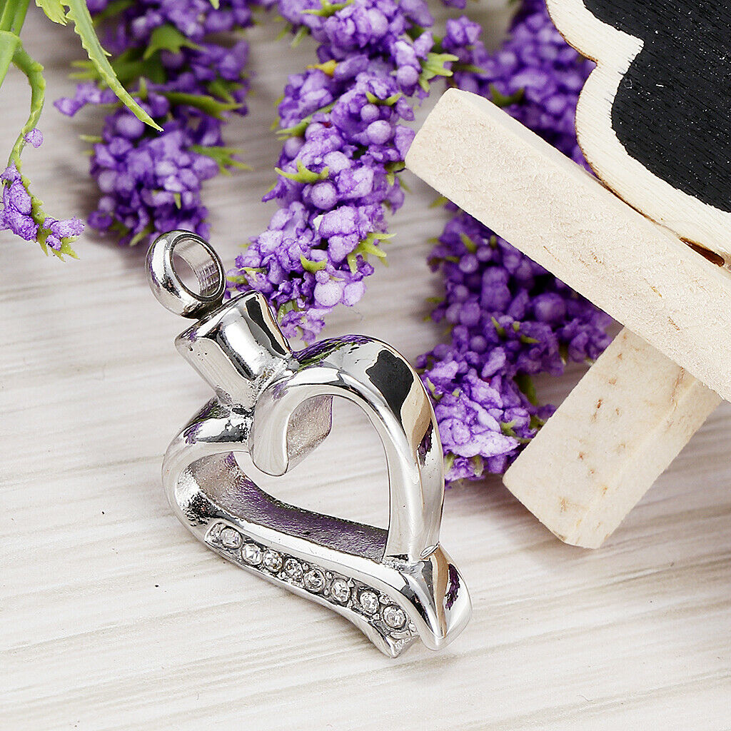 Stainless Steel Heart Frame Cremation Pendant Ash Funeral Memorial Jewellery