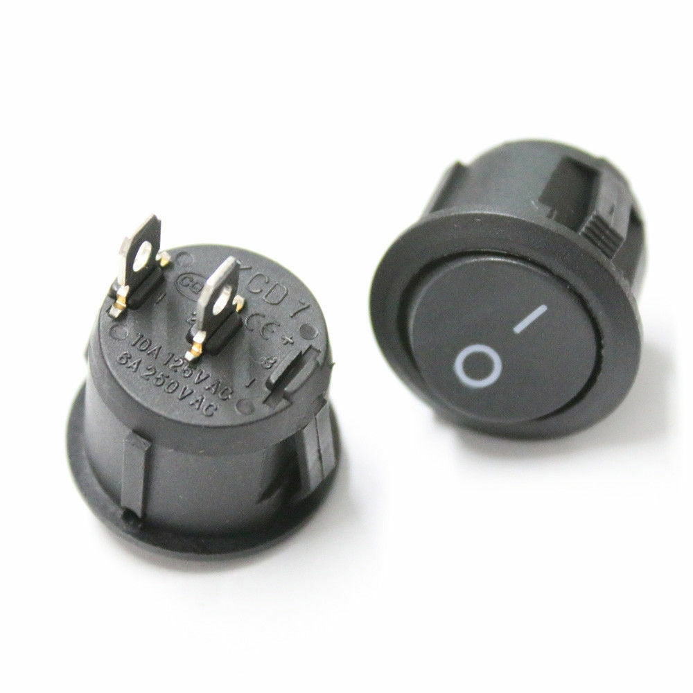 new 5x Plastic Round 2-Pin ON-OFF 12V SPST Rocker Boat Snap Switches .l8