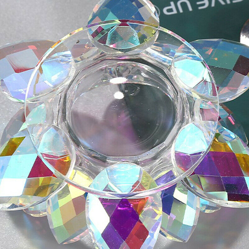 Nail Art Acrylic Crystal Glass Lotus cup Dish Bowl Cup With Cap Liquid GlittBDA