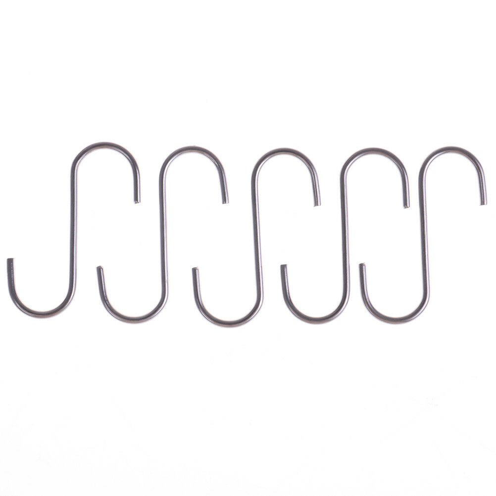 5pcs S-Shaped Hooks Hanging Hanger Storage Holders Anti-Rust Metal Hooks.l8