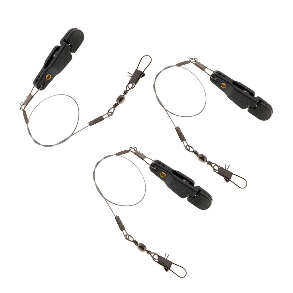3pcs Snap Release Clip with Line Leader, Adjustable, Padded Clips for Outrigger