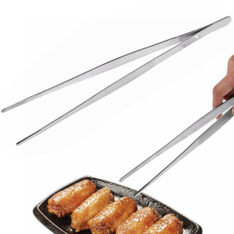 1pcs Barbecue Tongs Food Tongs Food Clip Stainless Steel Tweezers Kitchen Gad_AU