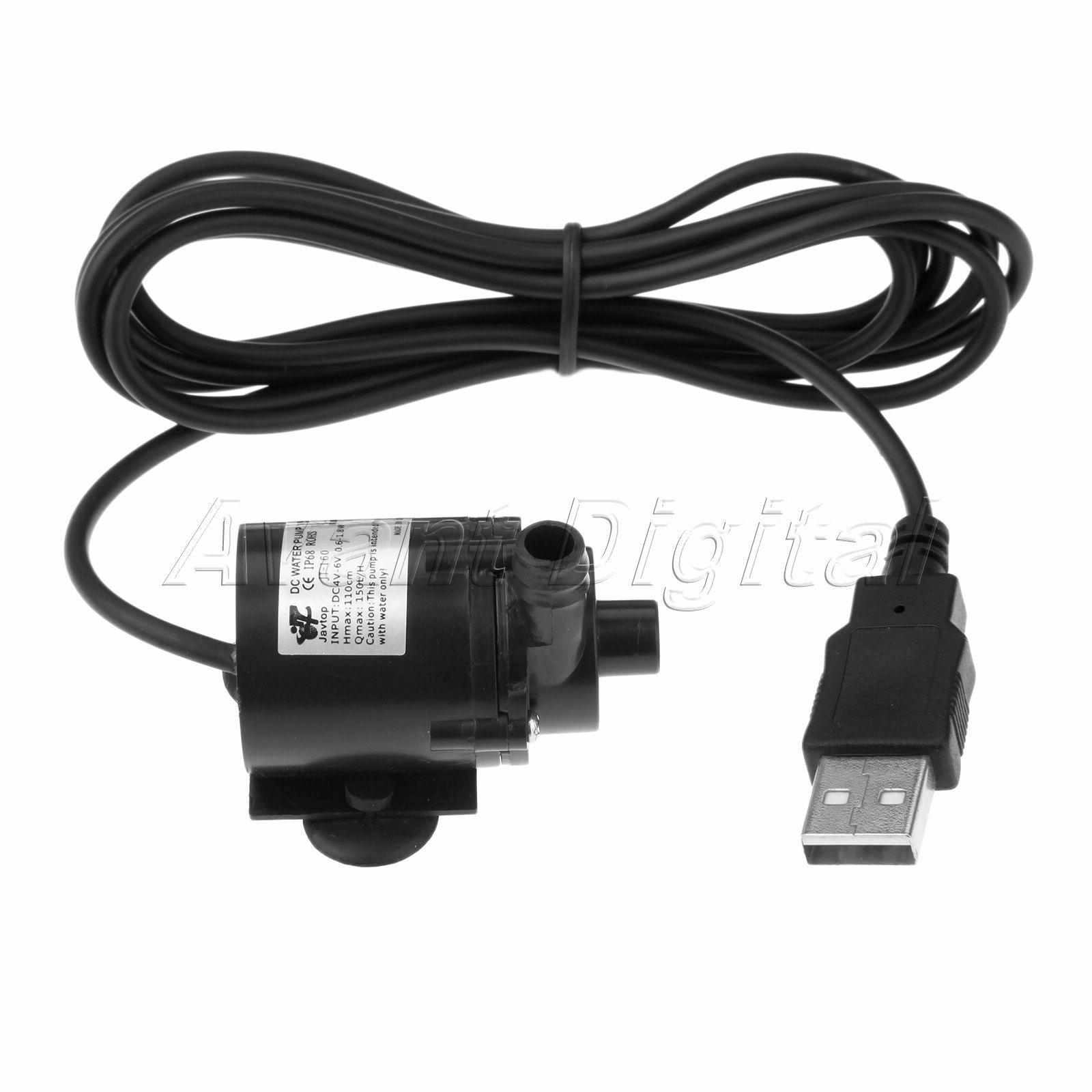 Mini DC 4-6V Brushless Water Pump Amphibious Motor Low Noise w/ USB Interface