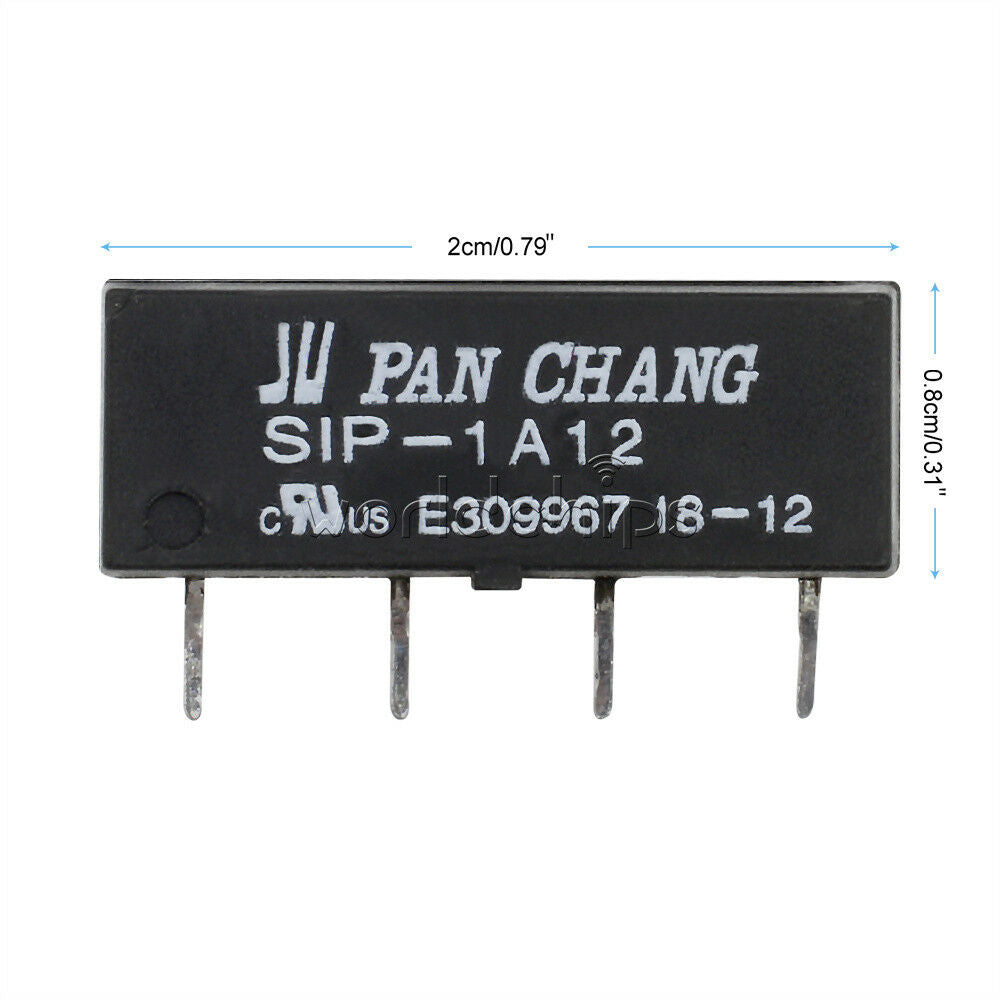 2pcs 12V Relay SIP-1A12 Reed Switch Relay 4PIN for PAN CHANG Relay
