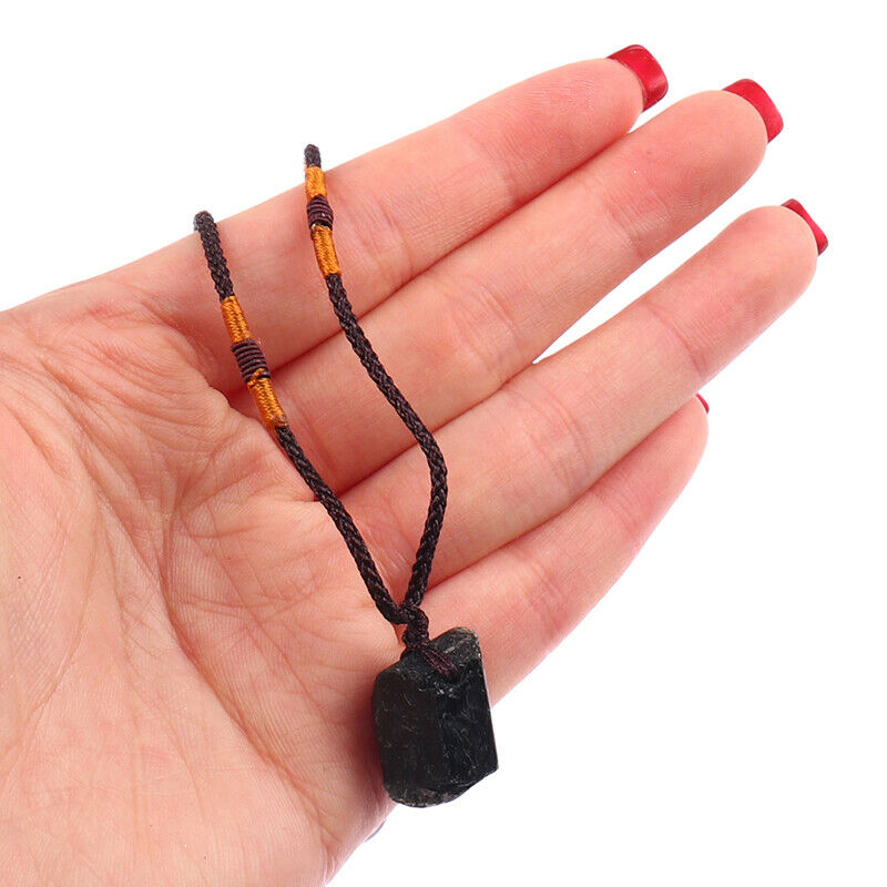 Natural crystal stone pillar black tourmaline rough tourmaline pendant ne.l8