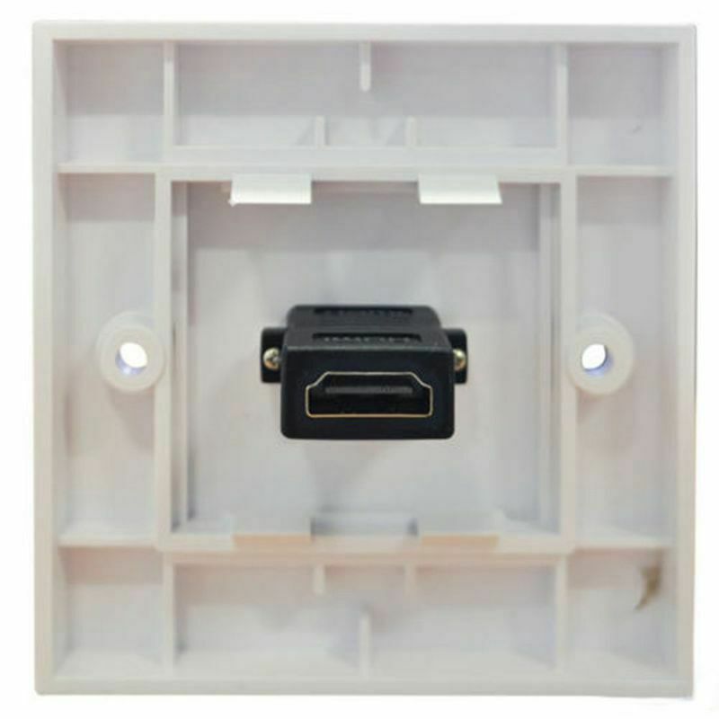 WHITE MI LEAD WALL PLATE FULL  1080p TV CABLE FACEPLATE SOCKET CONNECTOR R7N7