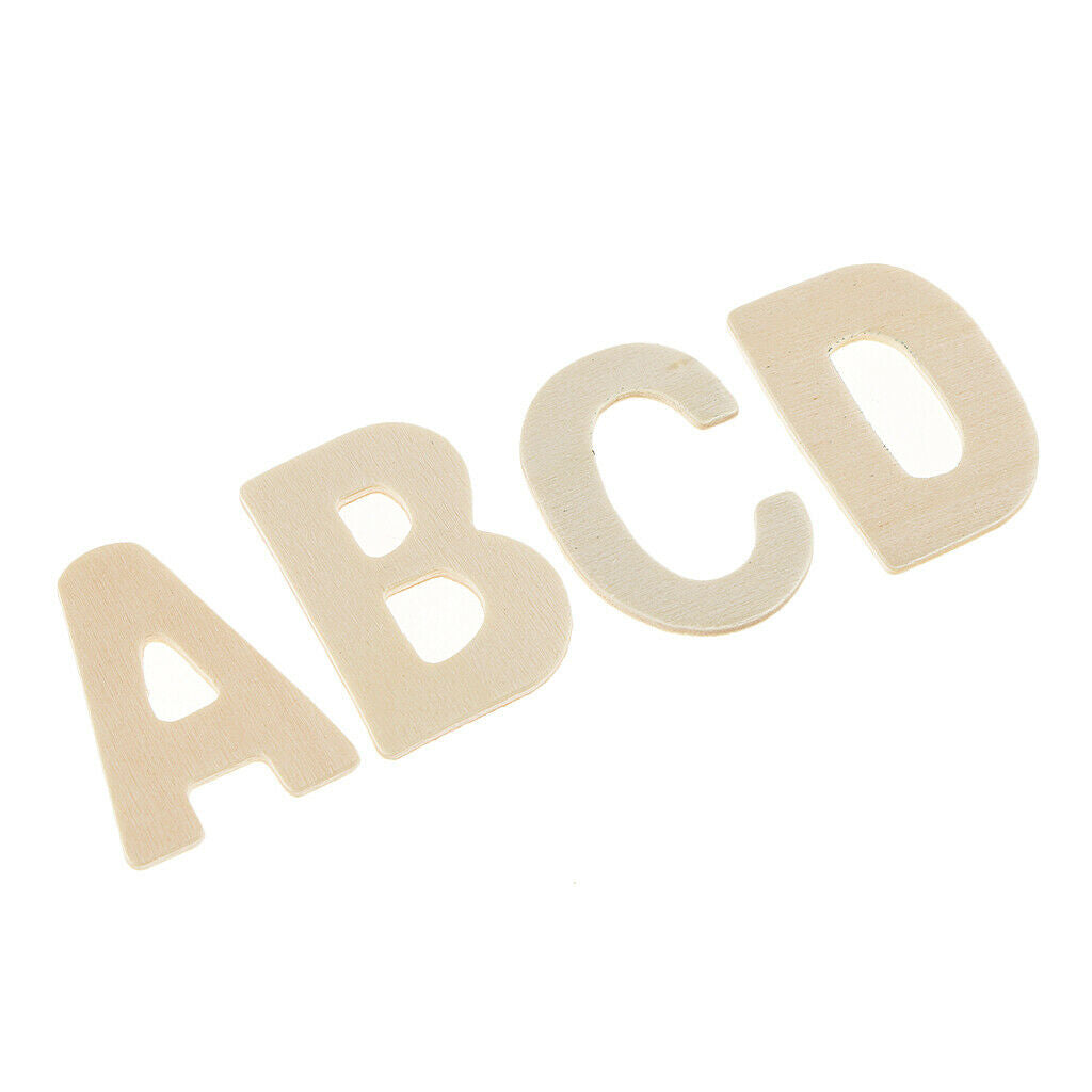156Pcs/Set Wooden Letters with Storage Tray Unpainted Wood Alphabets Decor