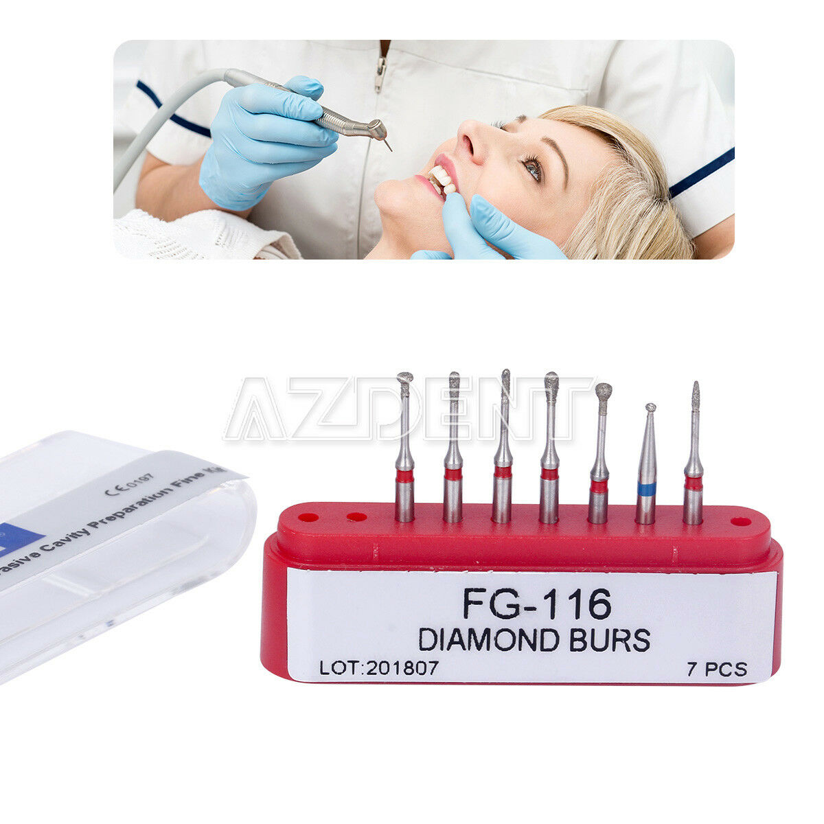 100X Dental Diamond Bur FG Minimally Invasive Cavity Preparation Fine Kit FG-116