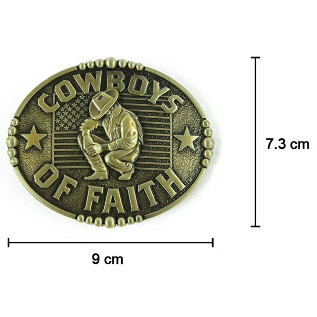 2x COWBOYS OF FAITH Western Hip Hop Belt Buckle for Men's Accessories Gifts