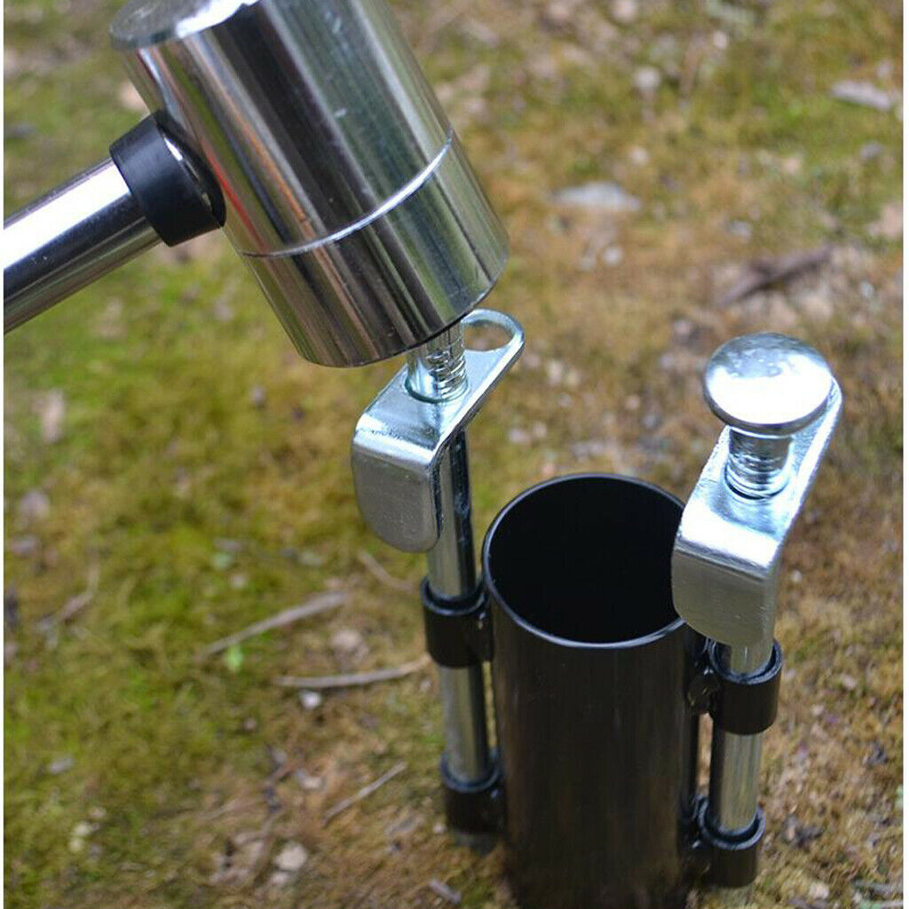 Metal Solid Canopy Pole Holder Camping Awning Tarp Rod Support Stand Camping