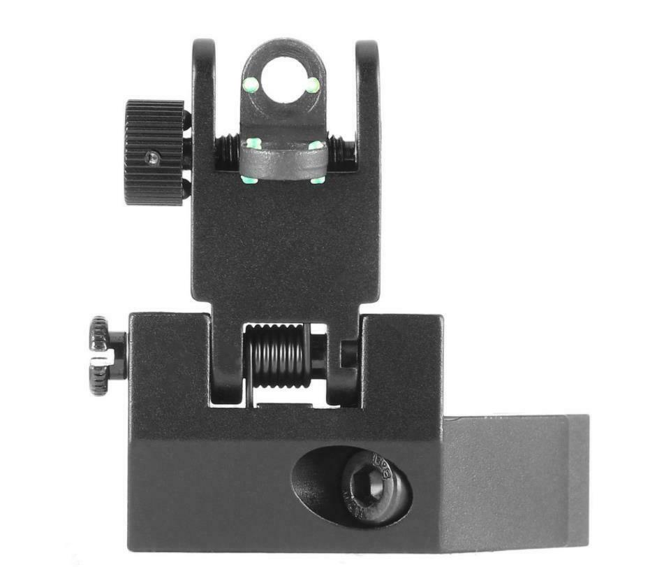 Front Rear Flip Up 45 Degree Offset Rapid Transition Backup Iron Sight-Black
