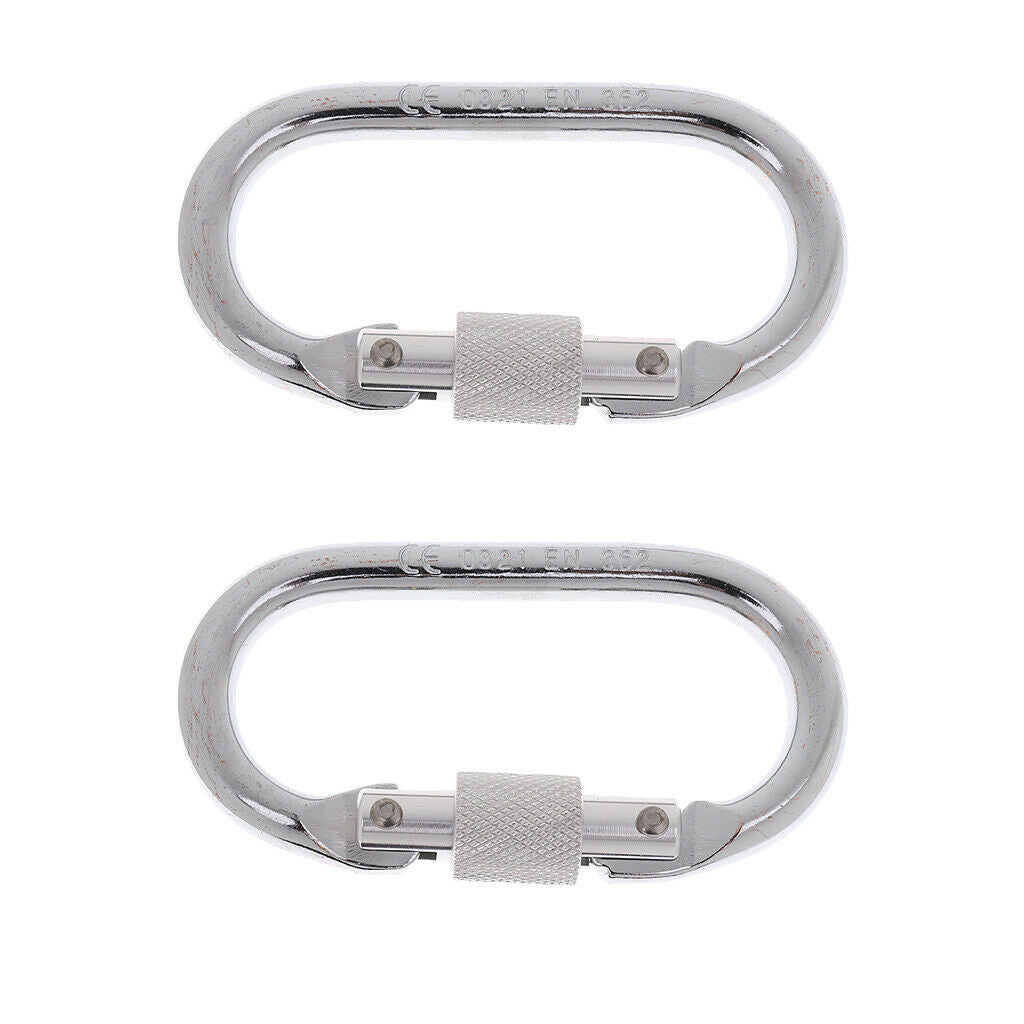 2pcs 23KN Screw Locking Carabiner For Rock Climbing Yoga Inversion Hammock