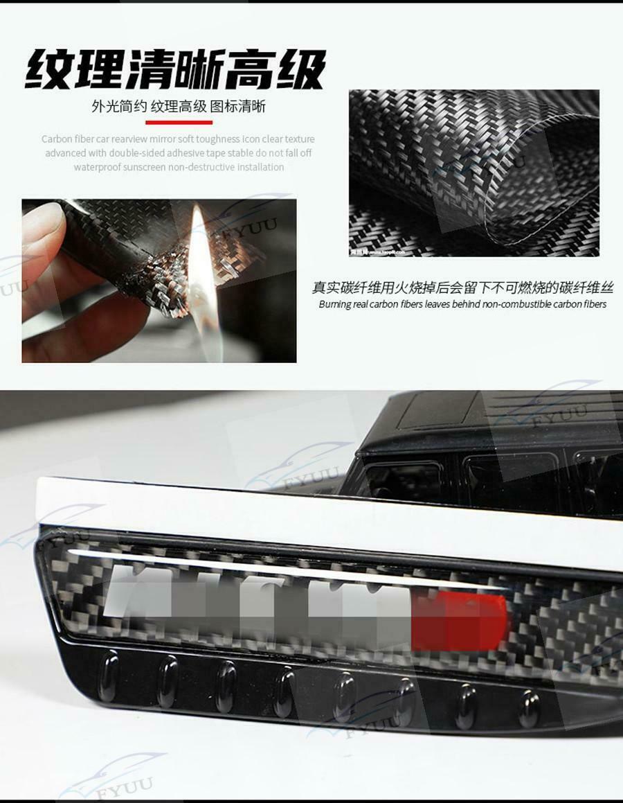 2pcs Car Mirror Carbon Fiber Rain Eyebrow Carbon Fiber 180 x 48mm For Cars SUVs