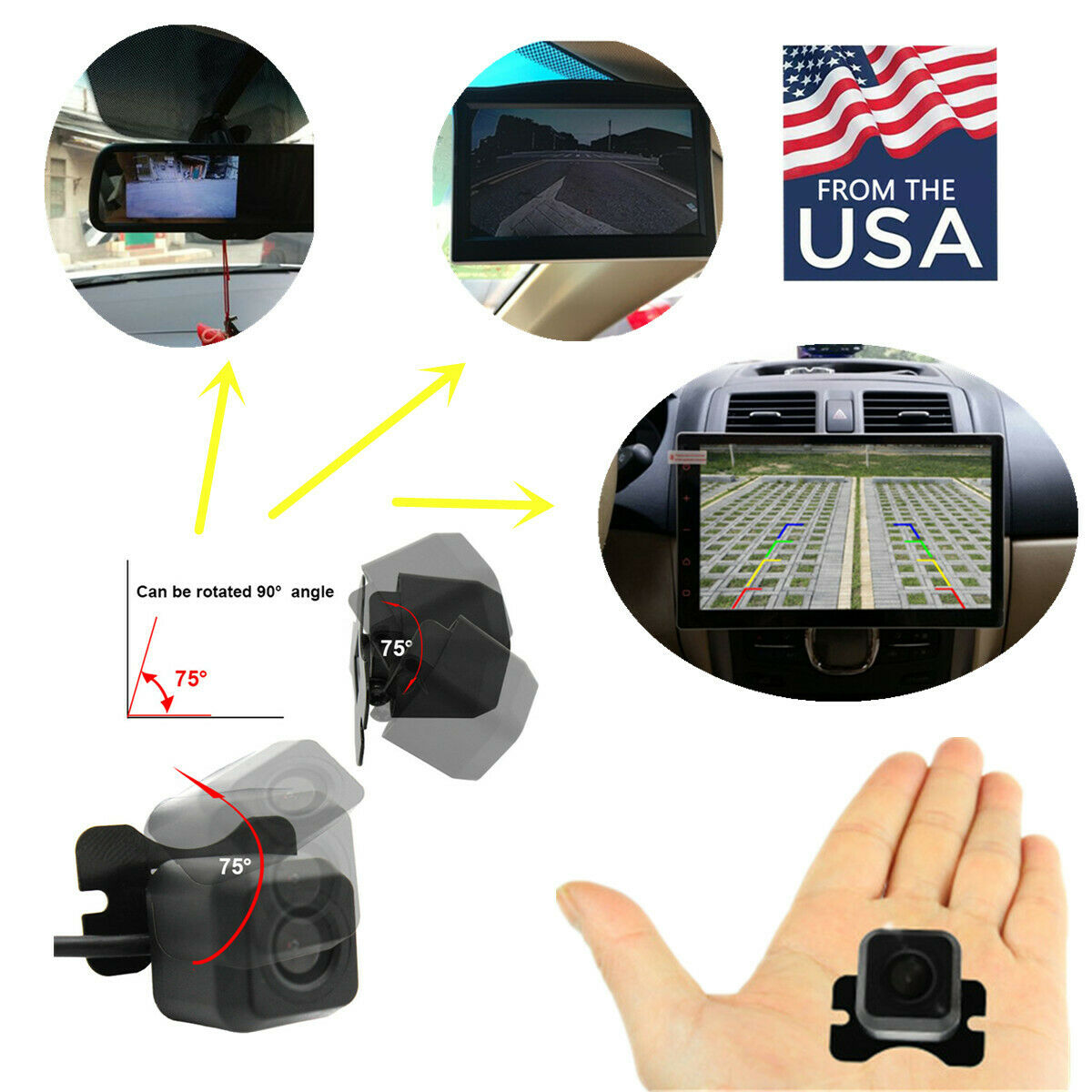Mini Auto Vehicle Automobile Car Front/Side/Rear View Reverse Camera Waterproof