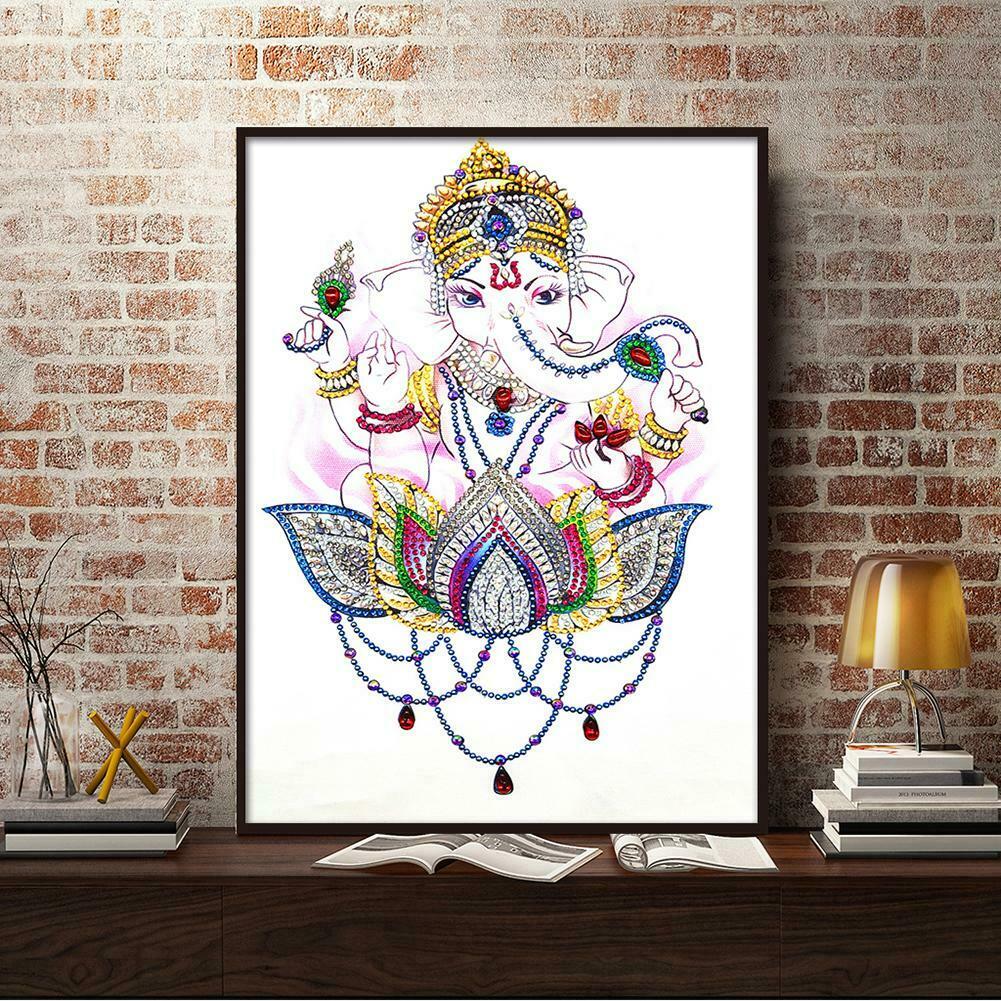 5D DIY Special Shaped Diamond Painting Elephant Trunk Buddha Embroidery Kit @