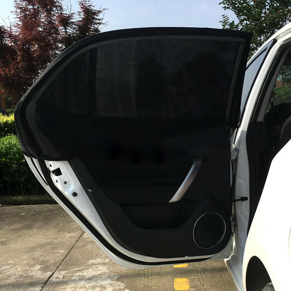 2pcs UV Protection Car Front Rear Side Window Sun Shade Anti-mosquito Net Cover