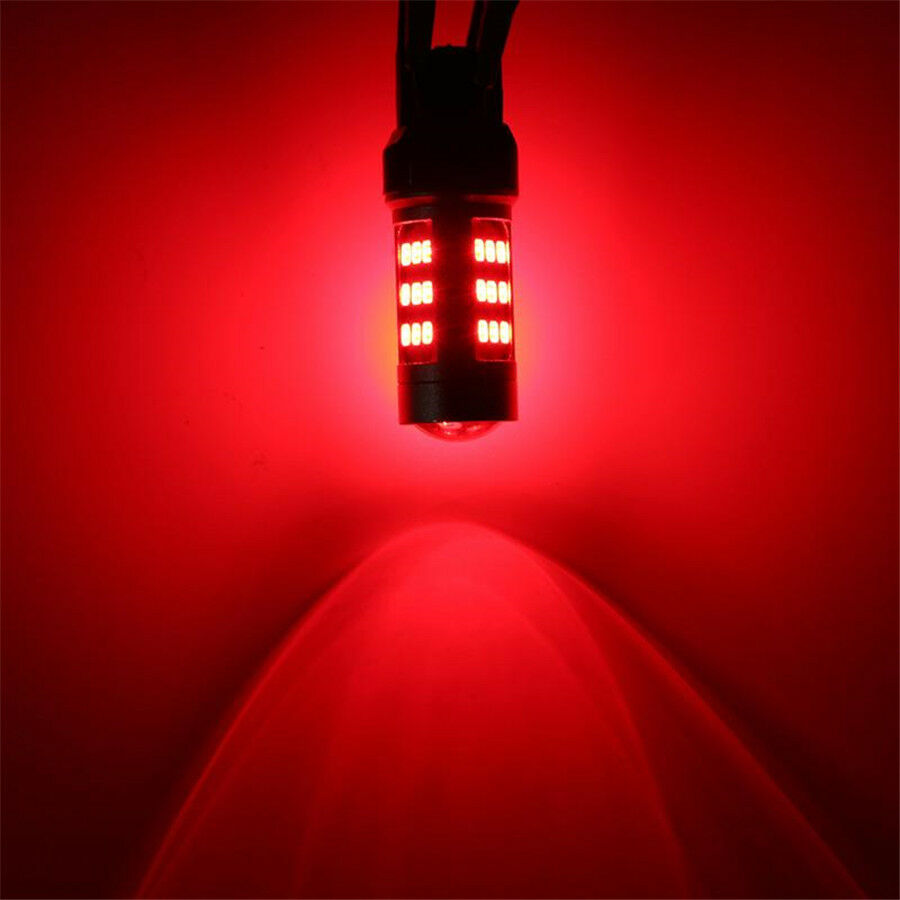 2pcs T20 7443 W21/5W Red LED Flashing Reversing/Brake Light 780LM Light No Delay