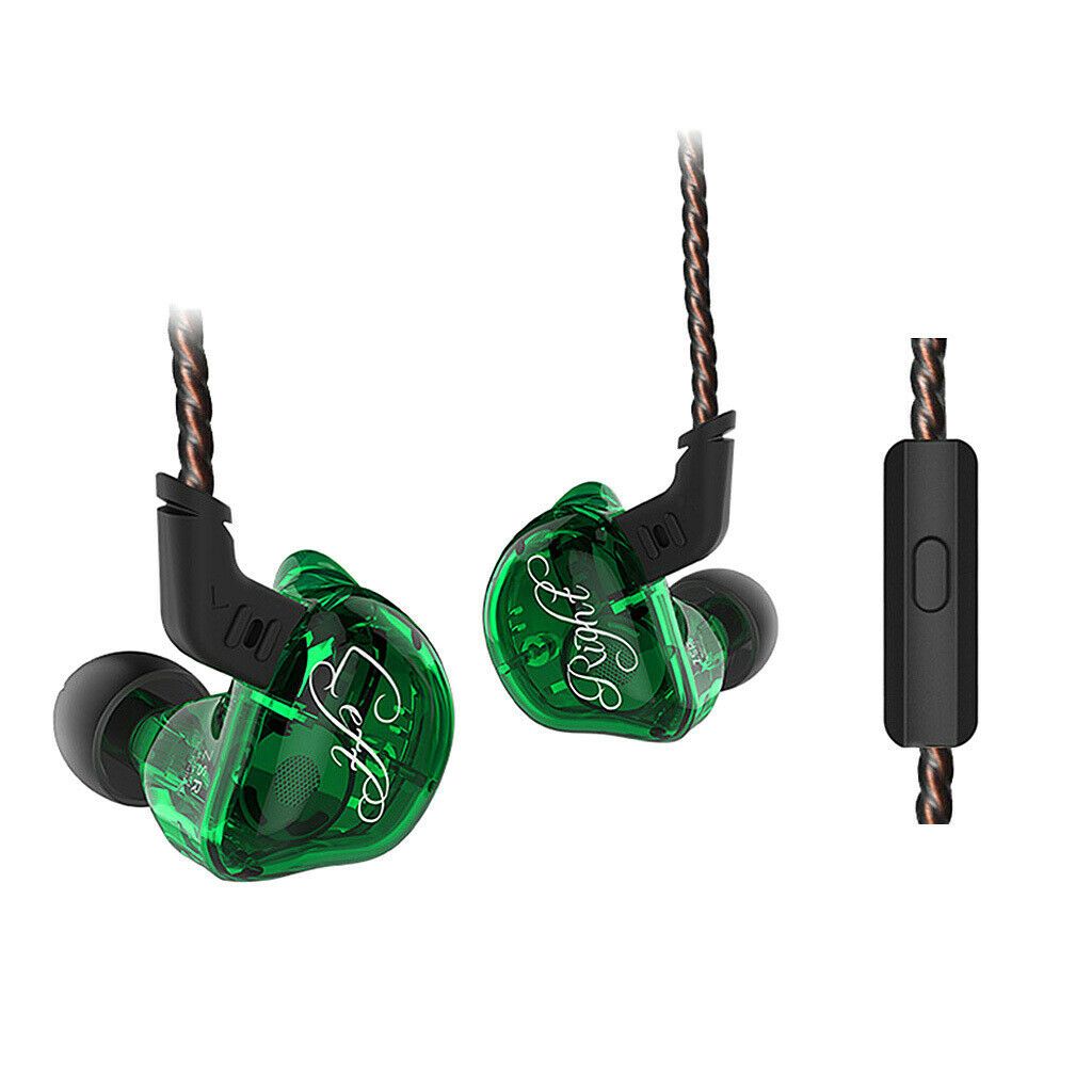 Earphone In Ear Headphone EarBuds Earpiece For Cell Phone Green With Mic
