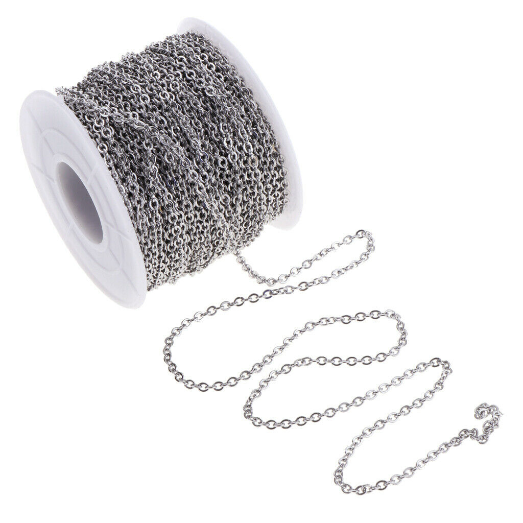 13yd Stainless Steel Chain 2mm Wide DIY Necklace Bracelet Keyring Crafts