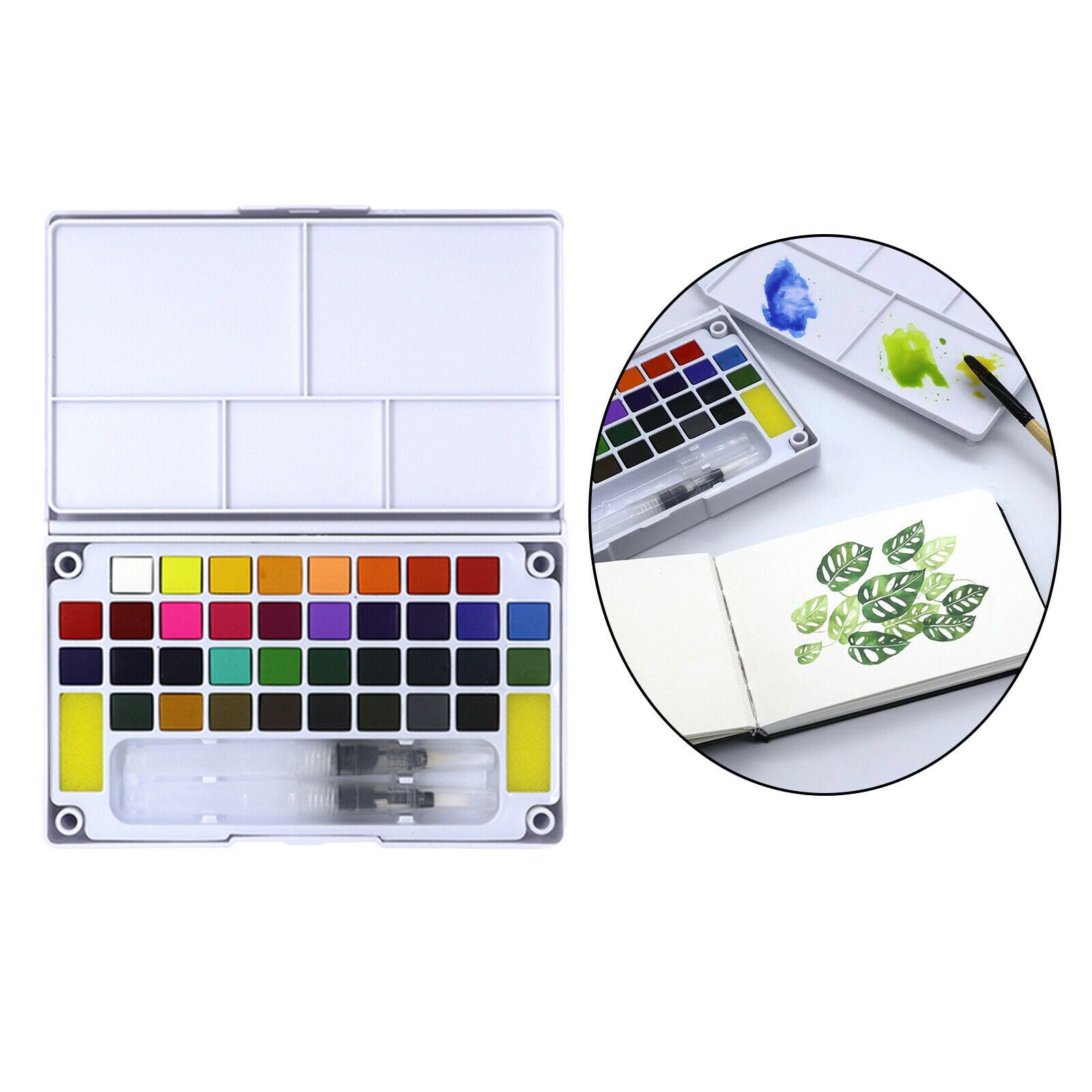 Watercolor Paint Set 36 Colors Pigment Travel Kit for Kid Beginners Painting