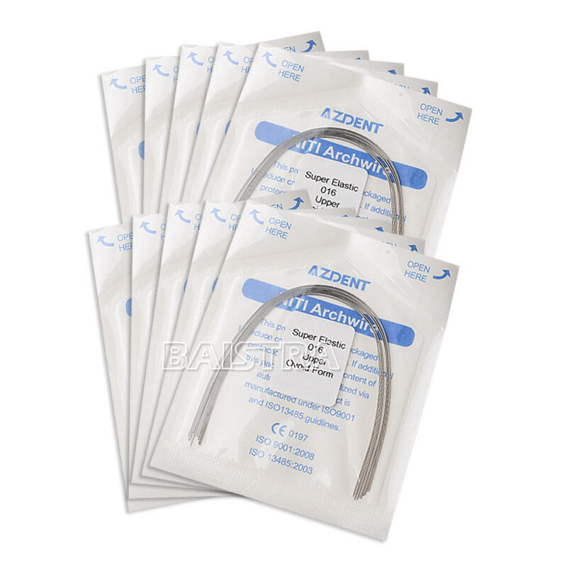 50Pack AZDENT Dental Orthodontic Super Elastic Niti Round Arch Wires 0.016 Upper
