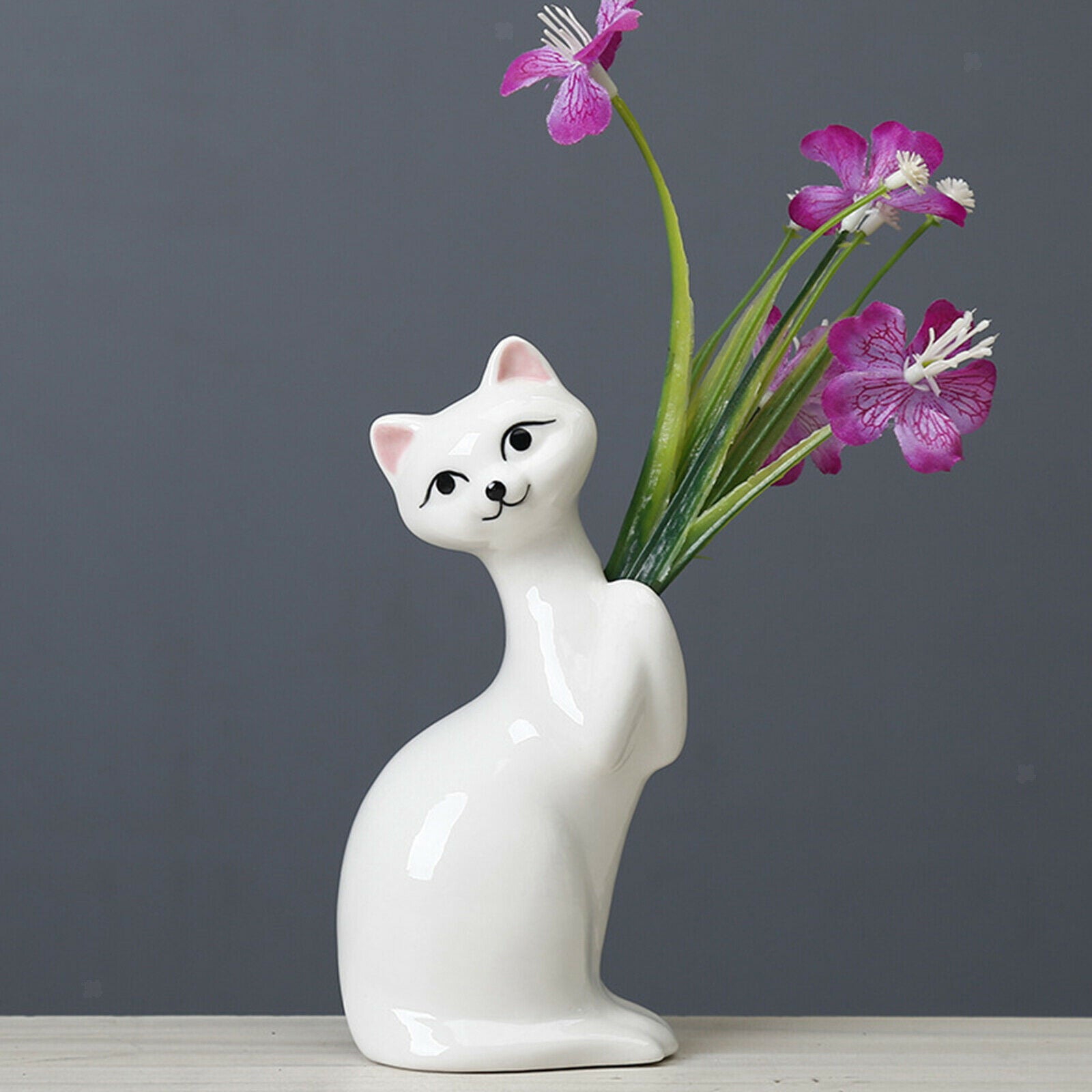 Cute Cat Ceramic Planting Flower Pots Potted Vase for Home Garden Decoration