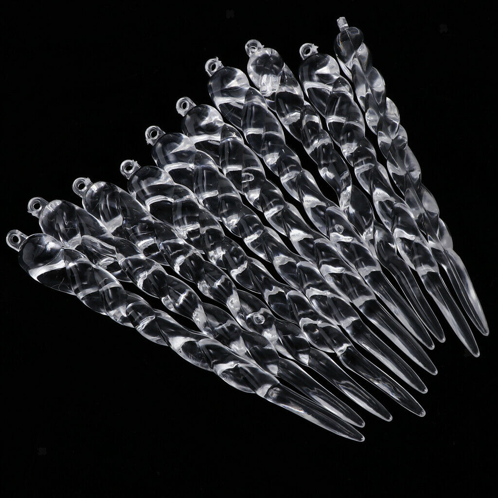 20Pieces Clear Acrylic Icicle Pendants Christmas Ornaments Icicle Decorations